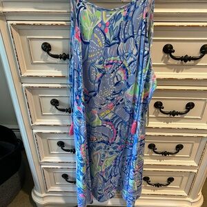 Lilly Pulitzer Blue and Pink Midi Dress